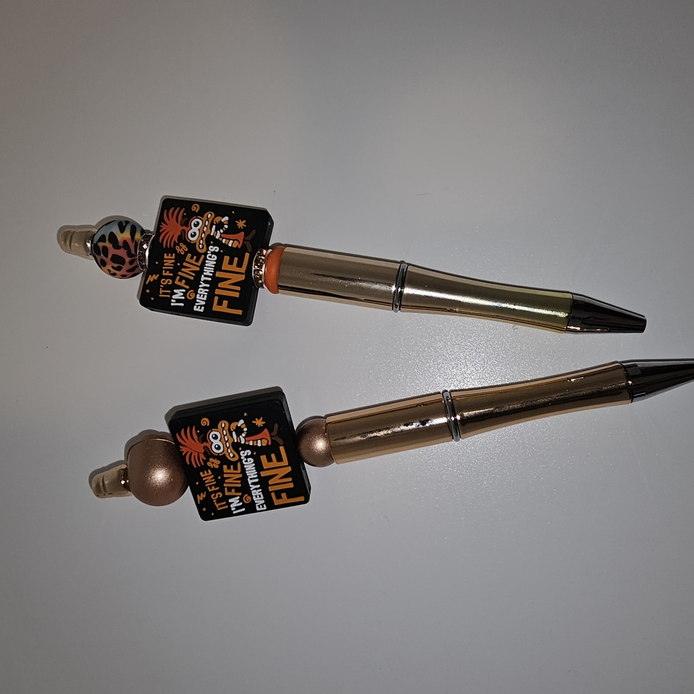 'I'm Fine' Rose Gold and Silver Pens - Picture 2 of 2